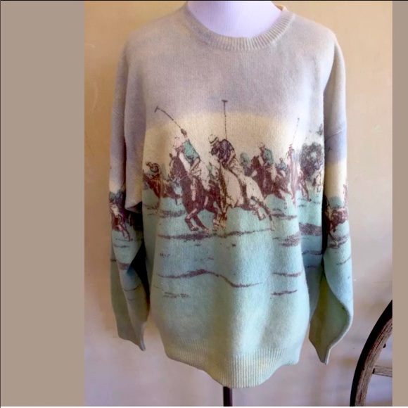 RALPH LAUREN 80's Equestrian Polo Sweater XL USA! - Picture 3 of 8